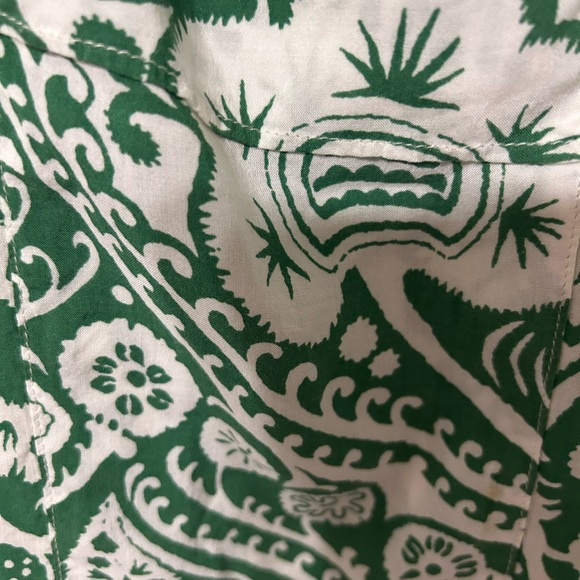 ⛵️Anthropology Maeve Green and White Paisley floral print blouse size Xsmall GUC - Picture 10 of 10